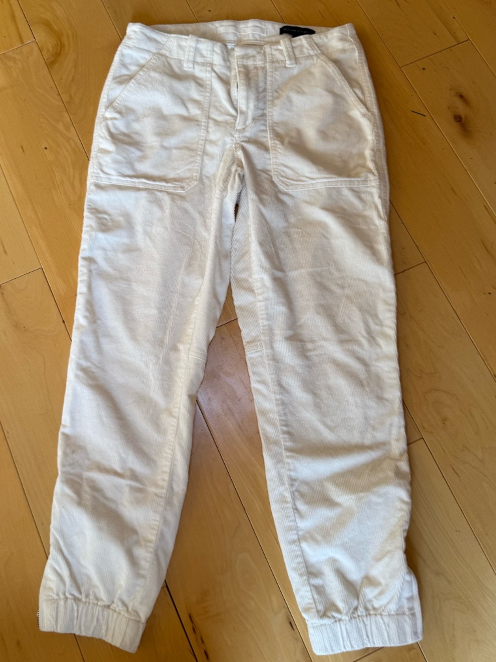 Banana Republic White Corduroy Cargo Pants